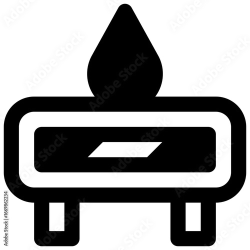 No access to clean water. Outlined stroke vector icon with black-filled details.