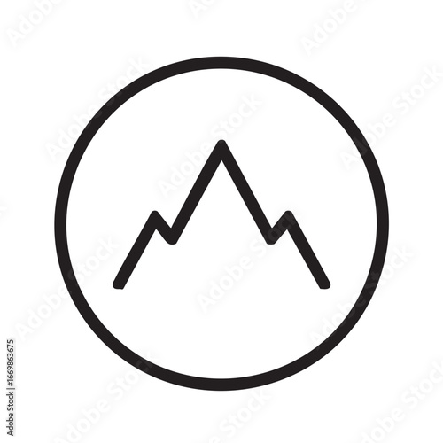 Free Download  An icon of mountains inside a circle. - GFXLoad