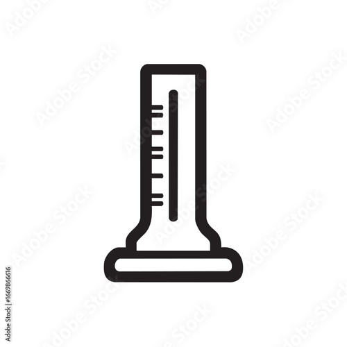 A simple line drawing of a graduated cylinder.
