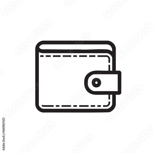 A line drawing of a closed wallet.