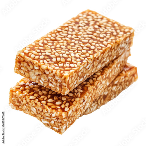Honey Sesame Seed Bars Isolated transparent on white background