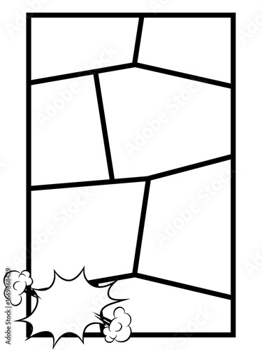 Blank comic book page template with multiple panels