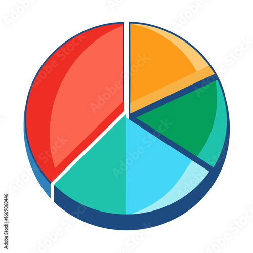 Simple six color pie chart infographic design