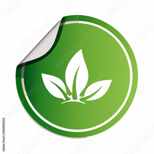 Set of a green found stickers