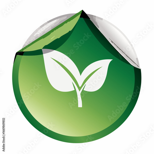 Set of a green found stickers