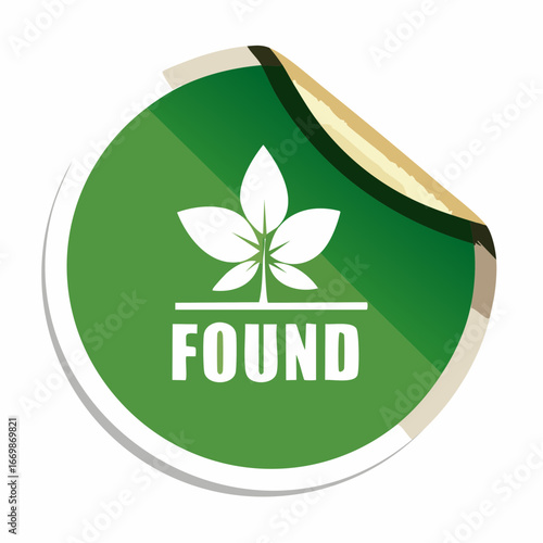 Set of a green found stickers