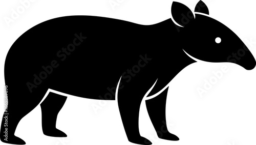 A Malayan Tapir Simple Graphic Symbol Clean Silhouette