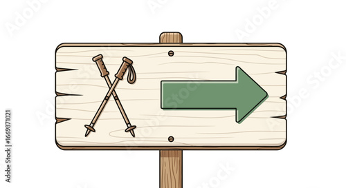 Directional signpost indicating hiking trail towards the scenic outdoors