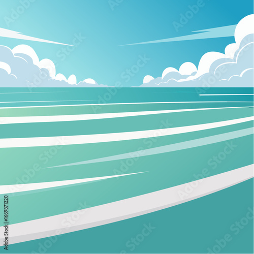 Turquoise background with white stripes