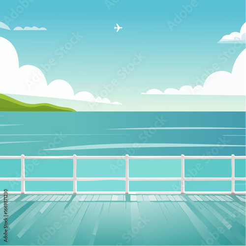 Turquoise background with white stripes