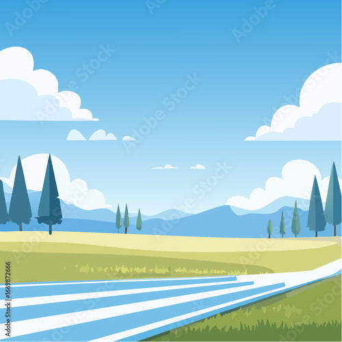 Blue background with white stripe