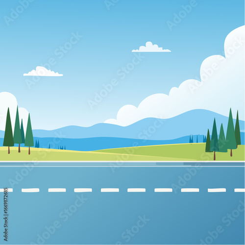 Blue background with white stripe