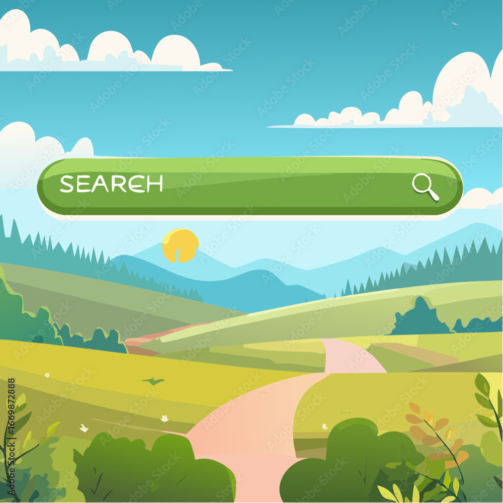 Obraz premium Emerald-colored Search Icon, Clickable Interface Element, Modern Digital Design, User-Friendly Navigation Tool.