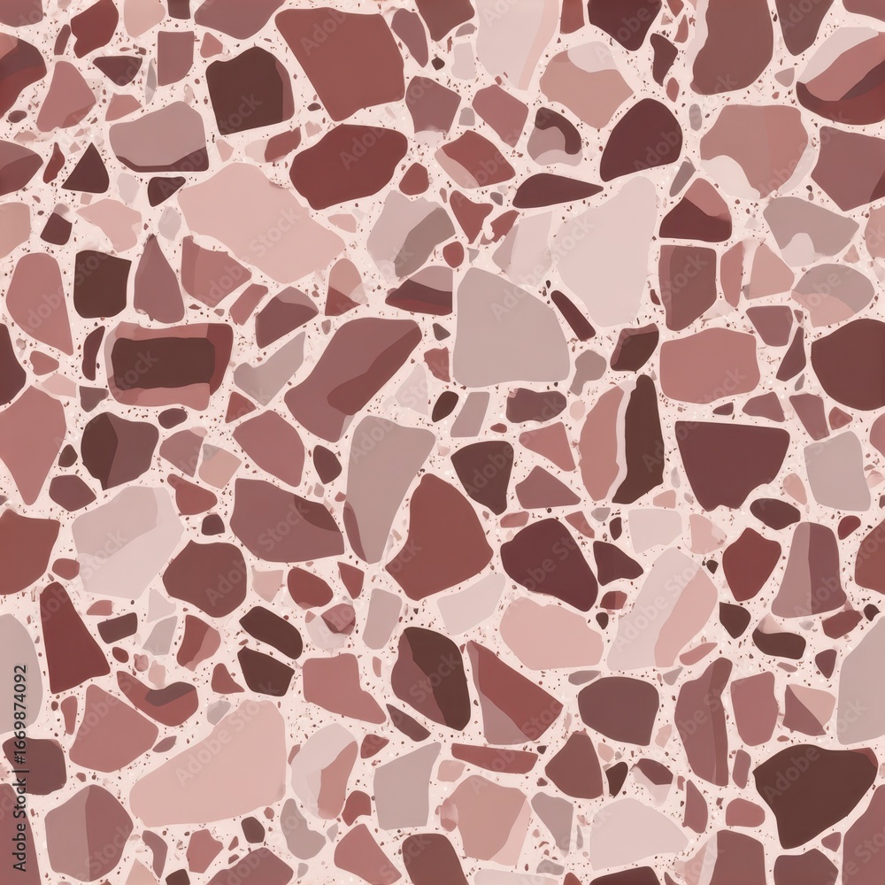 Obraz premium Abstract Pink Terrazzo Texture - Modern Geometric Pattern Background.