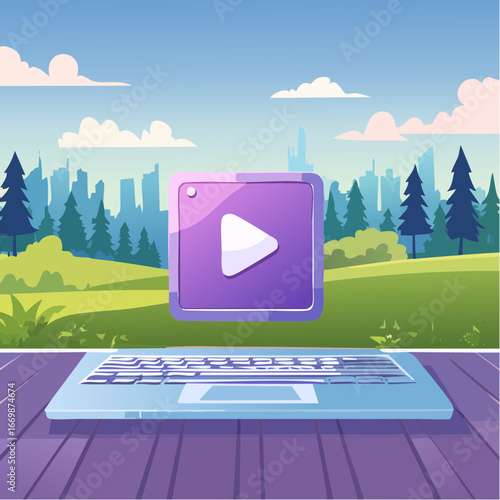 Blue-violet player buttons