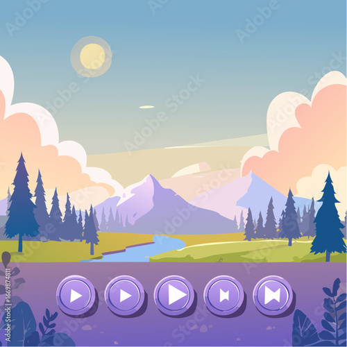 Blue-violet player buttons