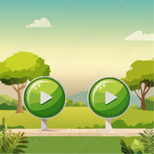 Green player buttons