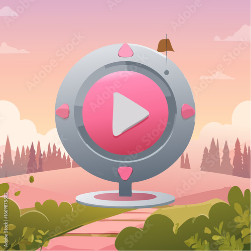 Pink-grey player buttons