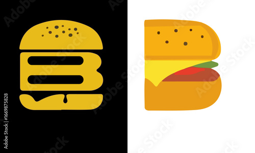 BURGER VECTOR LOGO FAST FOOD SHOOP