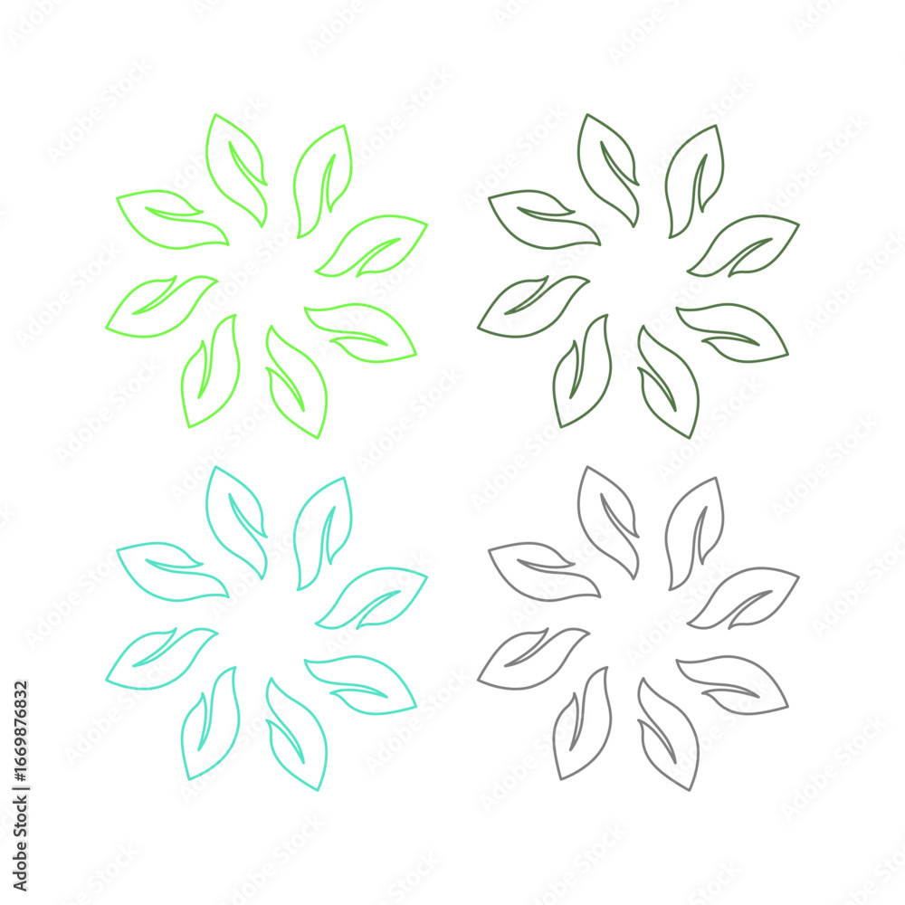 Fototapeta premium NATURAL PRODUCT LEAVES IN CIRCLE SIGN SYMBOL LOGO 
