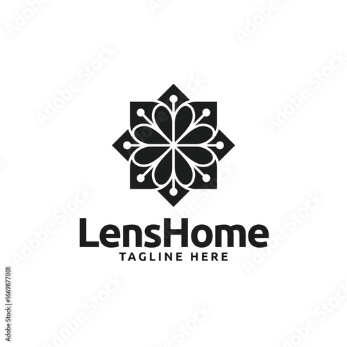 Minimalist feminine flower logo