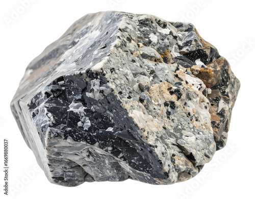 Gneiss is a high-grade, coarse-grained metamorphic rock isolated on Transparent Background

