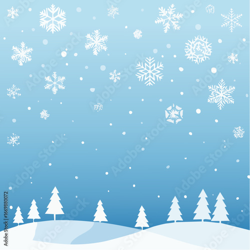 Snow flakes on a blue background