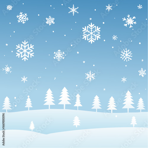 Snow flakes on a blue background