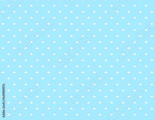 Simple light blue background with a repeating pattern of small white clouds