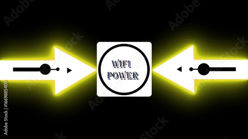 Glowing Cyber Circuit Future Technology Concept Circle Ring Text  Symbol (WIFI POWER) Latter Text Animation Background |