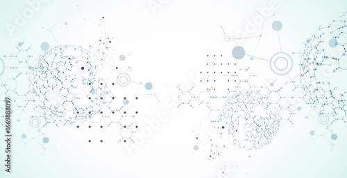 Abstract biotechnology innovation background.  Hexagons theme. Vector