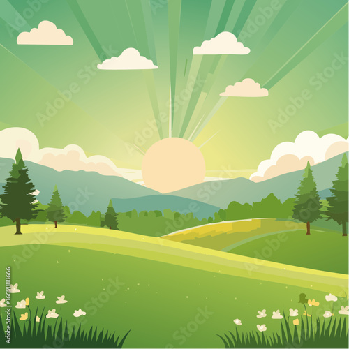 Green vintage background with light
