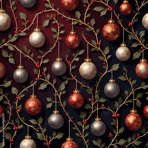 christmas decoration on red background