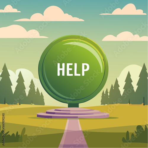 Green help button