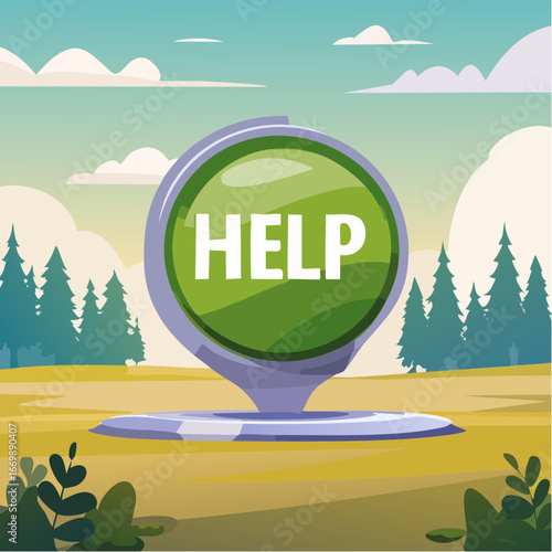 Green help button