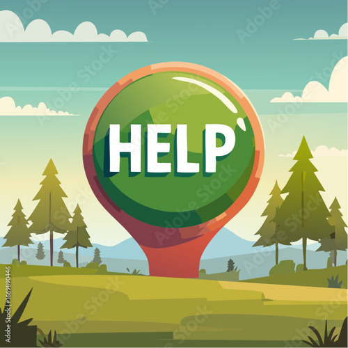 Green help button
