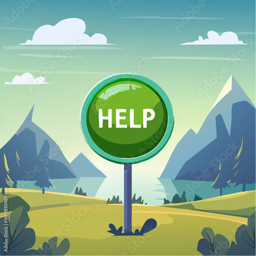 Green help button