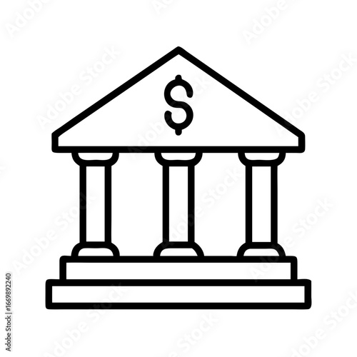 Bank building icon financial institution money investment banking finance savings loan mortgage