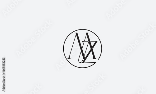 MZ, ZM , Z, M Abstract Letters Logo Monogram	