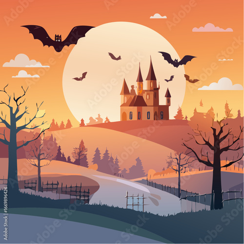 Spooky Halloween vector triptic