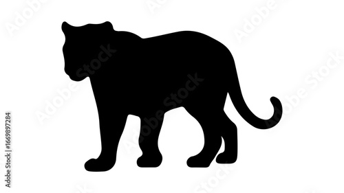 Powerful panther silhouette, sleek and minimalist design for modern projects and bold statement pieces