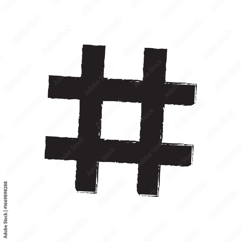Obraz premium hashtag sign drawn with ink strokes