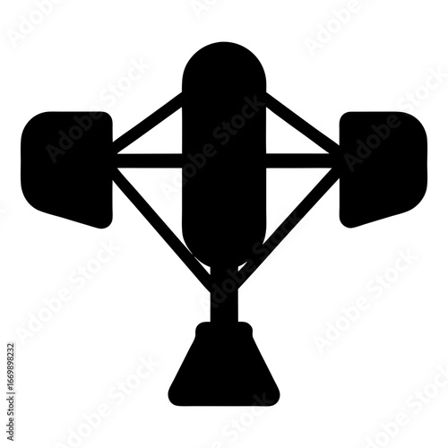 Simplified black and white drawing of a tiltrotor aircraft style icon