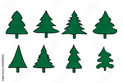 Festive Christmas tree assortment for holiday designs and seasonal projects, bring winter cheer, crafting fun