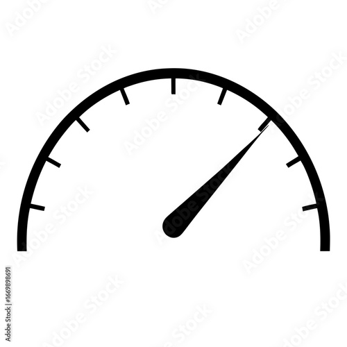 Abstract illustration of a speedometer showing a certain measurement of progress