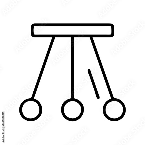 Newton's cradle physics concept motion momentum energy conservation science education pendulum illustration