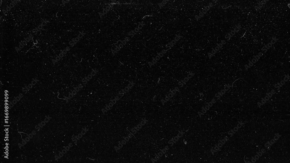 Stop Motion vintage black film grain texture with dust and scratches, retro grunge background for design, photo overlay and creative projects.