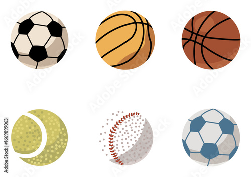 Get sporty with this fun collection of soccer, basketball, tennis, and baseball balls for active designs