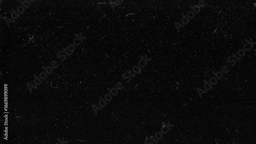 Stop Motion vintage black film grain texture with dust and scratches, retro grunge background for design, photo overlay and creative projects.
