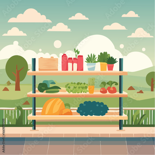 Modern Display Shelf for Home Decor, Stylish Storage Solution, Contemporary Interior Design Element.